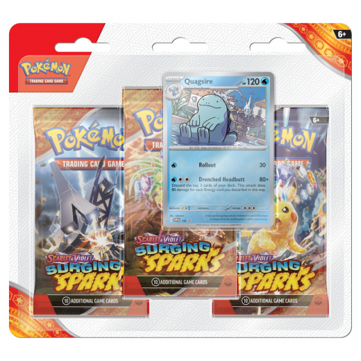 Pokémon TCG: Surging Sparks Boosters 3-Pack Quagsire i gruppen SELSKABSSPIL / Pokémon hos Spelexperten (POK85938-QUA)