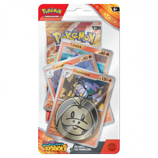 Pokémon TCG: Surging Sparks Premium Checklane Chandelure i gruppen SELSKABSSPIL / Pokémon hos Spelexperten (POK85948-LLC)