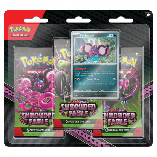 Pokémon TCG: Shrouded Fable Booster 3-Pack Pecharunt i gruppen SELSKABSSPIL / Pokémon hos Spelexperten (POK85999)