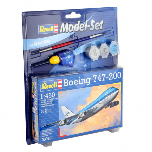 Revell Model Set - Boeing 747-200 1:450 - 22 Pcs i gruppen PUSLESPIL / Modelbygning / Revell / Kampkøretøjer hos Spelexperten (R-63999)