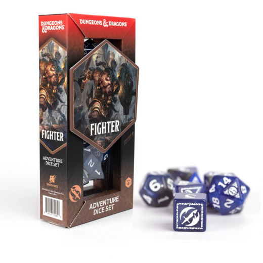 Dungeons & Dragons: Adventure Dice Set - Fighter Blue i gruppen SELSKABSSPIL / Tilbehør / Terninger & tilbehør hos Spelexperten (SDZ200203)