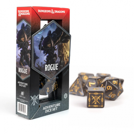 Dungeons & Dragons: Adventure Dice Set - Rogue Black i gruppen SELSKABSSPIL / Tilbehør / Terninger & tilbehør hos Spelexperten (SDZ200204)