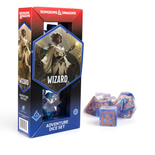 Dungeons & Dragons: Adventure Dice Set - Wizard Blue i gruppen SELSKABSSPIL / Tilbehør / Terninger & tilbehør hos Spelexperten (SDZ200205)