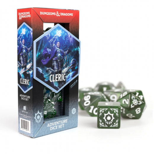 Dungeons & Dragons: Adventure Dice Set - Cleric Green i gruppen SELSKABSSPIL / Tilbehør / Terninger & tilbehør hos Spelexperten (SDZ200206)