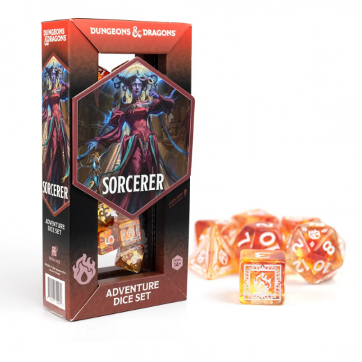 Dungeons & Dragons: Adventure Dice Set - Sorcerer Orange i gruppen SELSKABSSPIL / Tilbehør / Terninger & tilbehør hos Spelexperten (SDZ200217)