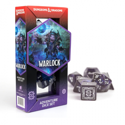 Dungeons & Dragons: Adventure Dice Set - Warlock Purple i gruppen SELSKABSSPIL / Tilbehør / Terninger & tilbehør hos Spelexperten (SDZ200218)