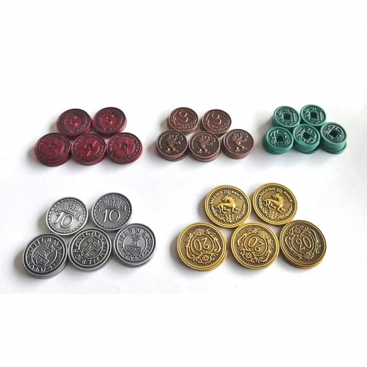 Scythe & Expeditions: Metal Coins i gruppen SELSKABSSPIL / Tilbehør hos Spelexperten (STM662)