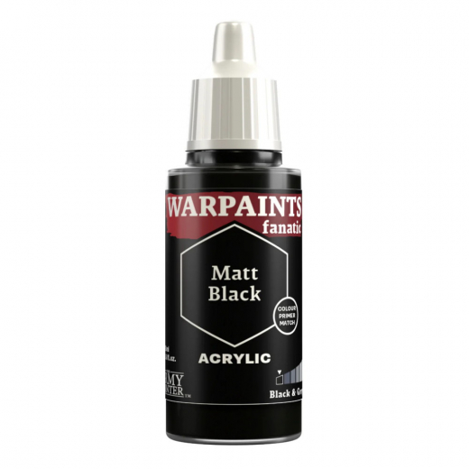 Army Painter: Warpaints Fanatic - Matt Black i gruppen SELSKABSSPIL / Tilbehør / Andet hos Spelexperten (WP3001)