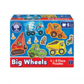 Puslespil big Wheels 4 og 8 Brikker Puslespil big Wheels 4 og 8 Brikker